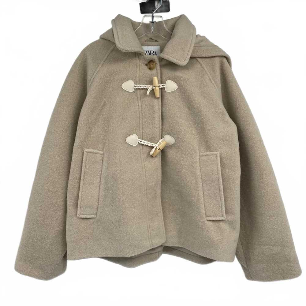 Zara Beige Hooded Pea Coat | Kids 12